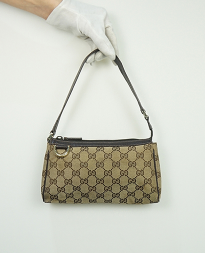 Pochette, &pound;50, Handbags, Brown, Canvas, Front view